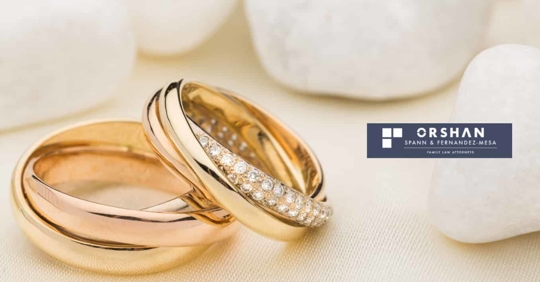 Two gold wedding bands